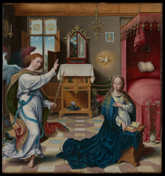 The Annunciation,  by Joos van Cleve, 1525 © Metropolitan Museum, New York