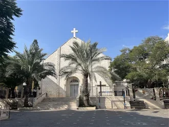 Holy Family Church, Gaza last summer. Image by Dan Palraz - CC BY-SA 4.0. Wikimedia