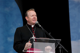 Archbishop Martin addressing 9th World Meeting of Families, Dublin, Aug 2018. Image: CCO