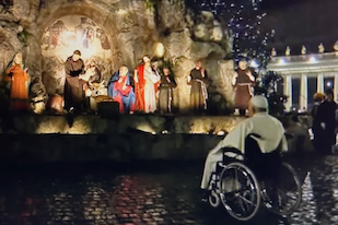 Pope visits Nativity Scene in St Peter's Square. ICN/Screenshot