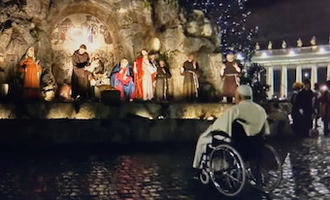 Pope visits Nativity Scene in St Peter's Square. ICN/Screenshot