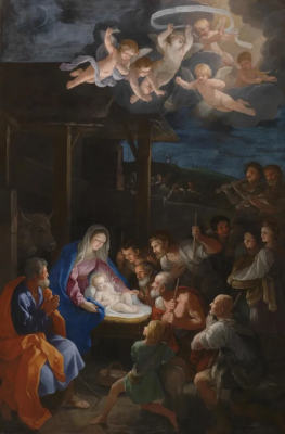 The Adoration of the Shepherds, by Guido Reni.1640 © National Gallery, London