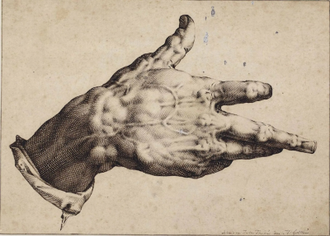 The Artist's Right Hand, by Hendrick Goltzius, late 16th century © Christie's London, 10/07/14 lot 22