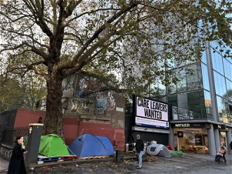 Homeless tents, central London. ICN/JS