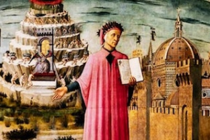 Michelinos Dante Holding The Divine Comedy - image: public domain