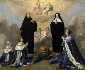Anne of Austria and her Children at Prayer with St Benedict and St Scholastica, by Philippe de Champaigne © Château de Versailles, France