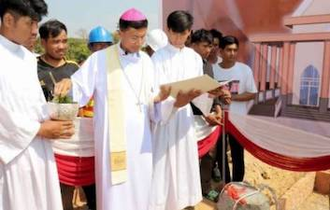 Blessing the cornerstone