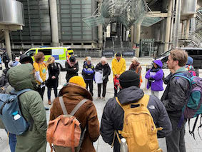 Interfaith vigil outside Lloyds of London. Photo Quakers in Britain.