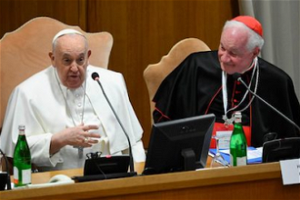 Pope Francis and Cardinal Marc Ouellet at the Symposium Image: Vatican Media