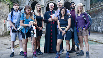 Bishop Brignall with celebrity pilgrims