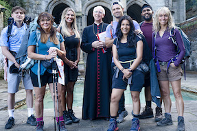 Bishop Brignall with celebrity pilgrims