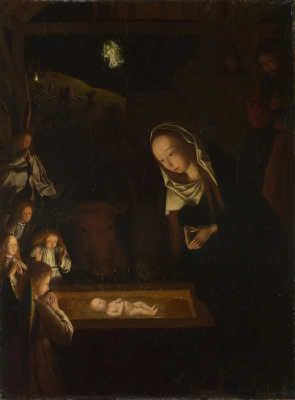 The Nativity at Night, by Geertgen tot Sint Jans (1465-1495), 1490  © National Gallery, London