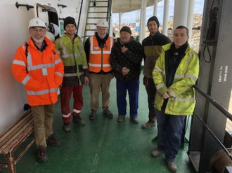 Charles and Gregory on ship visit