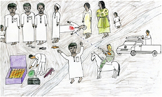 Sudanese child's drawing tells a graphic story