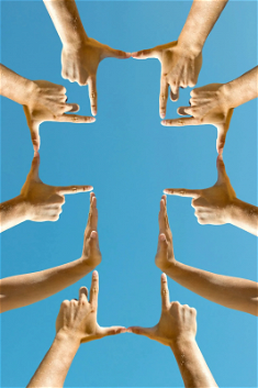 Hands forming a Cross, by Louis Louro, 2016  © Louis Louro Artist