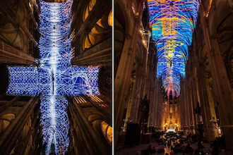 Voûtes Célestes, Digital light projection installation by Miguel Chevalier, 2016 © Miguel Chevalier