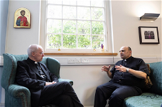 Archbishop Justin Welby with Father Romanelli. Image: M Mazur