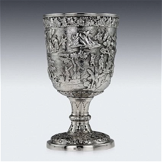 Chinese Export Silver Chalice,  made in Cutshing, China, 1860  © Pushkin Antiques, London