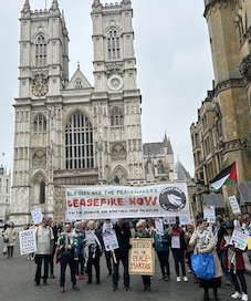 Christians for Palestine - at  Westminster Abbey. Image ICN/JS