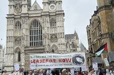 Christians for Palestine - at  Westminster Abbey. Image ICN/JS