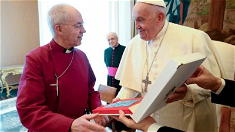 Archbishop Justin Welby with Pope Francis.   Image:  Vatican Media