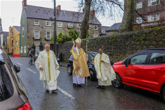 Bishop Monahan leading blessing of the roads, 17th March 2024 (Image CCO archive)