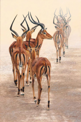 Pilgrims Crossing, by Guy Combes, Painted in 2016, Gouache on paper © Guy Combes