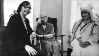 Eileen Egan, Pax Christi USA co-founder, with Dorothy Day and Mother Teresa