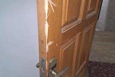 Vandalised door