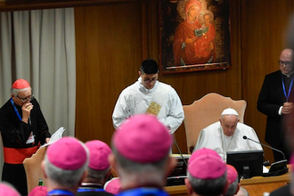 Pope with Italian Bishops Image: Vatican Media