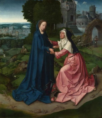 The Visitation of the Virgin to Saint Elizabeth, Workshop of Goossen van der Weyden, 1525 © National Gallery, London
