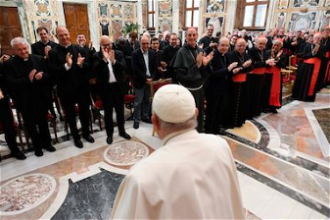Pope with participants in the plenary assembly. Image: Vatican Media