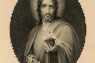 The Sacred Heart of Jesus, Lithograph published by Thomas B Nounal & Co, Boston, 1875 © Christian Art