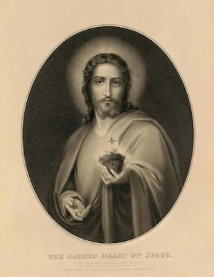The Sacred Heart of Jesus, Lithograph published by Thomas B Nounal & Co, Boston, 1875 © Christian Art
