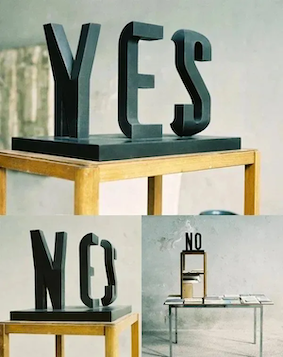 Yes - No, Sculpted by Markus Raetz, 2003, Cast bronze © Markus Raetz artist