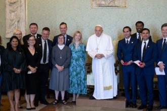 Pope with the SMI leaders. Image Vatican News