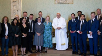 Pope with the SMI leaders. Image Vatican News