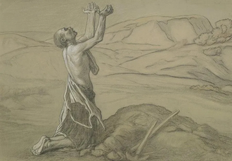 Study for Prayer for Death in the Desert by Elihu Vedder, 1867© Brooklyn Museum of Art, Lent by Mr and Mrs Wilbur L Ross, Jr