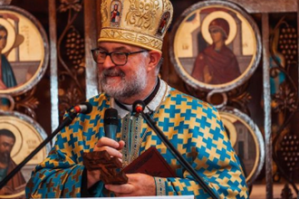 Very Rev Fr Mykola Matwijiwskyj at the Ukrainian Catholic Cathedral