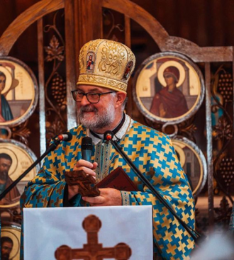 Very Rev Fr Mykola Matwijiwskyj at the Ukrainian Catholic Cathedral