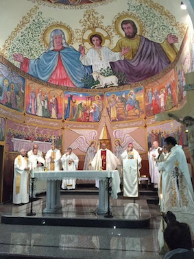 Mass in Holy Family Church, Gaza, 2016 (CCO archive)