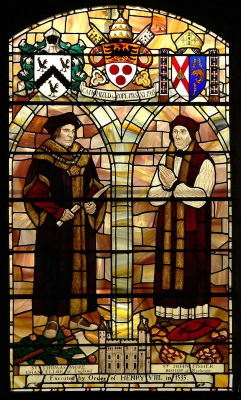 SS John Fisher & Thomas More, Stained glass window by Andrew Taylor. St Simon & St Jude Catholic Church, Streatham © Andrew Taylor, all rights reserved