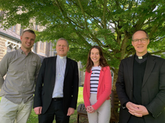 L-R: organiser Gerard Hanley, Bishop Fintan Gavin, Miriam Goulding, Fr Stephen Wang