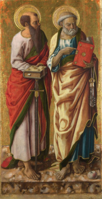 Saints Peter and Paul, by Carlo Crivelli. Painted in 1470s. Tempera on poplar ©National Gallery London