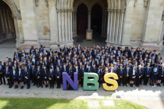 NBS students in front of St Albans Cathedral