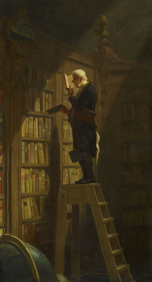 The Bookworm, by Carl Spitzweg,  1850 © Grohmann Museum at Milwaukee School of Engineering