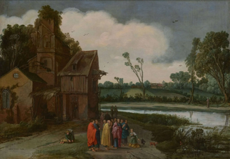 A Landscape with Christ and the Canaanite Woman, by Essaias Van de Velde, 1617 © Johnny Van Haeften Ltd