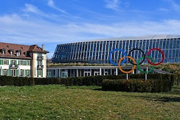 Olympic Committee headquarters. Gzzz, CC BY-SA 4.0 , via Wikimedia Commons,