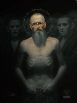 Saint Maximilian Kolbe, Martyr of Charity,  Painted by Neilson Carlin © Neilson Carlin, all rights reserved