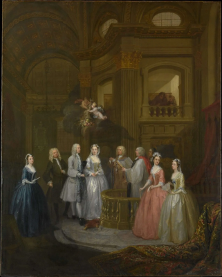 The Wedding of Stephen Beckingham and Mary Cox, by William Hogarth, 1729  © Metropolitan Museum, New York